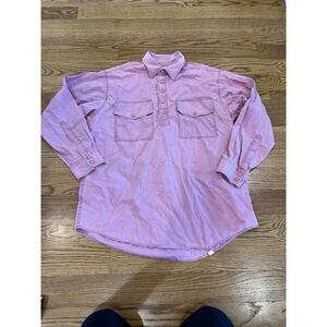 Buzz Off Orvis Mens Shirt Size M Button Up Long Sleeve Pockets Cotton